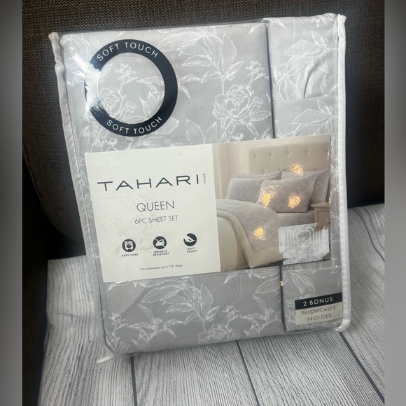 Tahari Other - Tahari Gray Queen 6-Piece Sheet Set